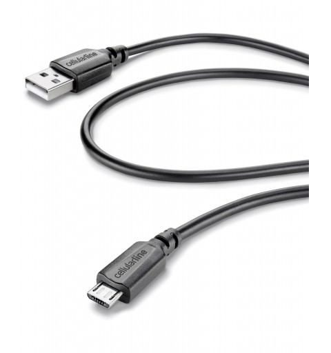 Cellularline USB Data Cable - Micro USB Cavo dati comodo e versatile Nero