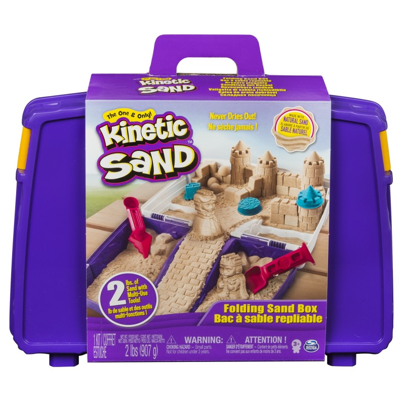 Kinetic Sand , Valigetta Sempre con Te, 900 gr di sabbia modellabile, dai 3 anni