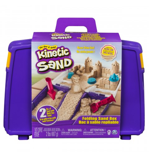 Kinetic Sand , Valigetta Sempre con Te, 900 gr di sabbia modellabile, dai 3 anni