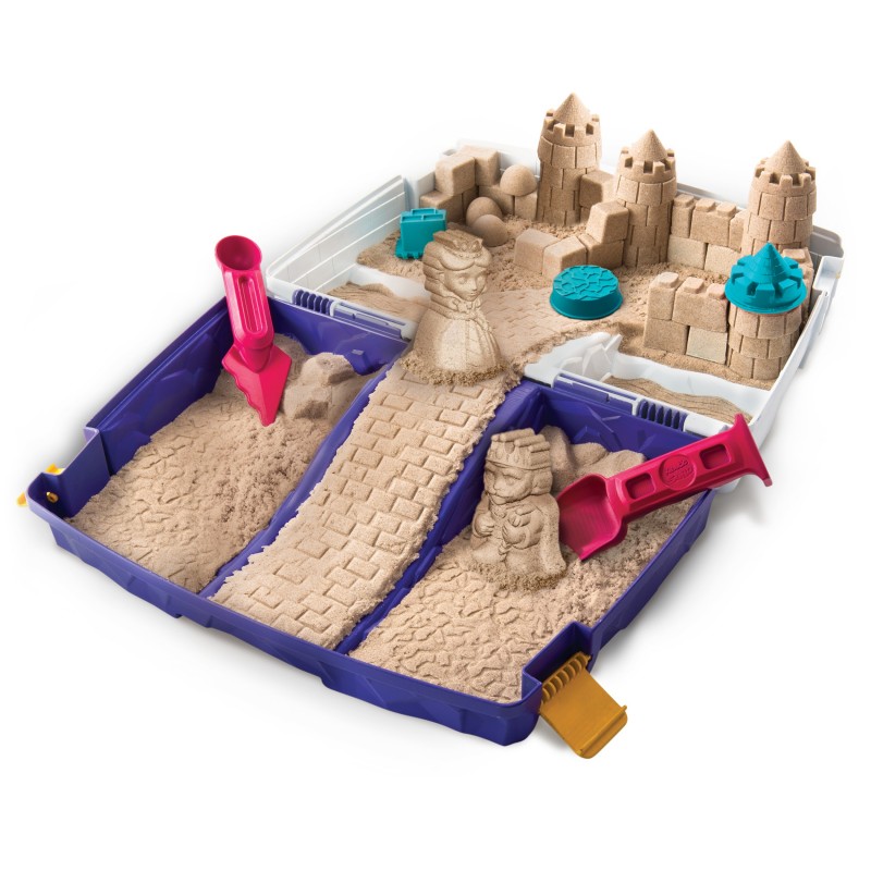 Kinetic Sand , Valigetta Sempre con Te, 900 gr di sabbia modellabile, dai 3 anni