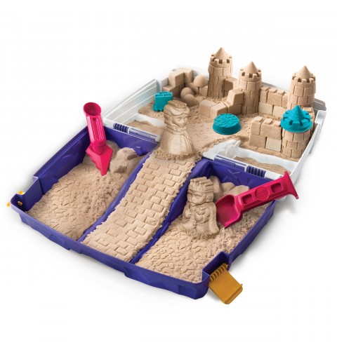 Kinetic Sand , Valigetta Sempre con Te, 900 gr di sabbia modellabile, dai 3 anni