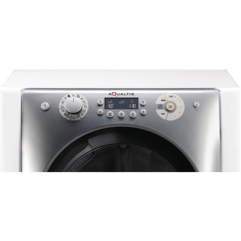 Hotpoint AQD972F 697 EU N machine à laver avec sèche linge Autoportante Charge avant Argent, Blanc E