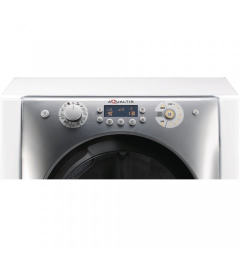 Hotpoint AQD972F 697 EU N washer dryer Freestanding Front-load Silver, White E