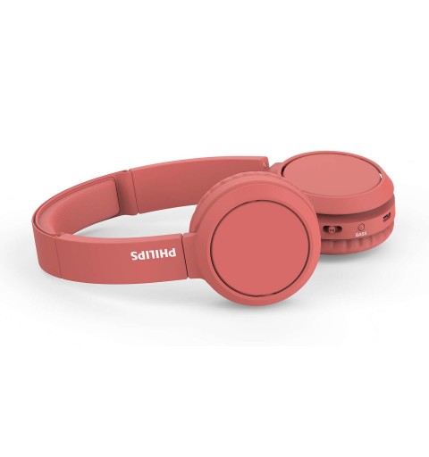 Philips 4000 series TAH4205RD 00 headphones headset Wireless Head-band Calls Music USB Type-C Bluetooth Red
