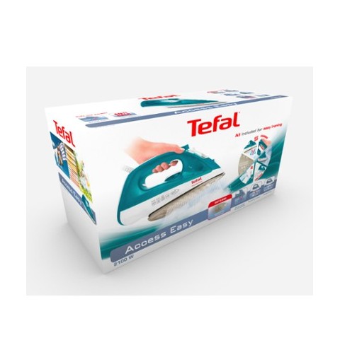 Tefal Access Easy FV1542 Bügeleisen Trocken- & Dampfbügeleisen Duriliumsohle 2000 W Türkis, Weiß