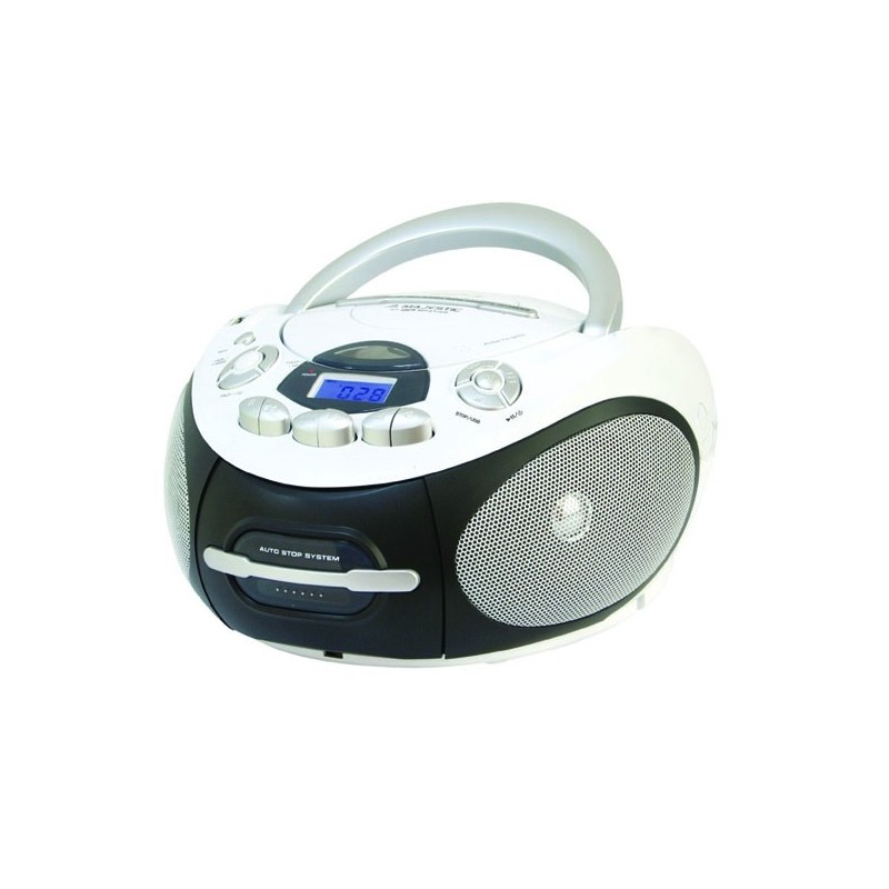 New Majestic AH-2387R MP3 USB Lecteur CD personnel Noir, Blanc