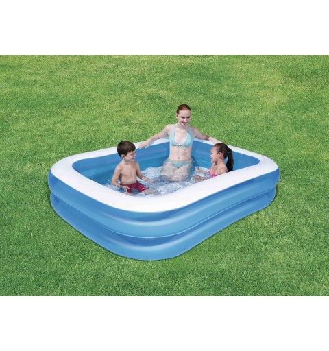 Bestway 12819 Aufstellpool Aufblasbarer Pool Rechteckig 400 l Blau, Weiß