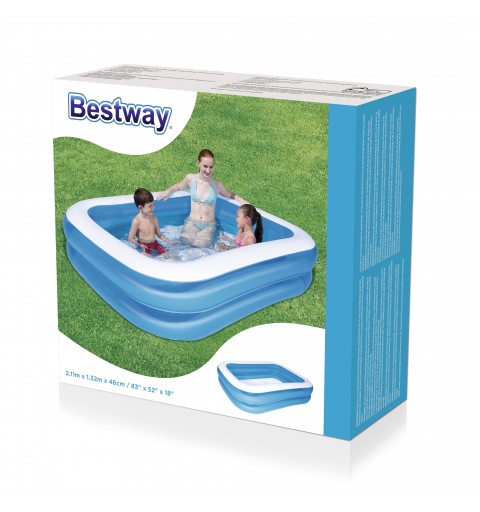 Bestway 12819 Aufstellpool Aufblasbarer Pool Rechteckig 400 l Blau, Weiß