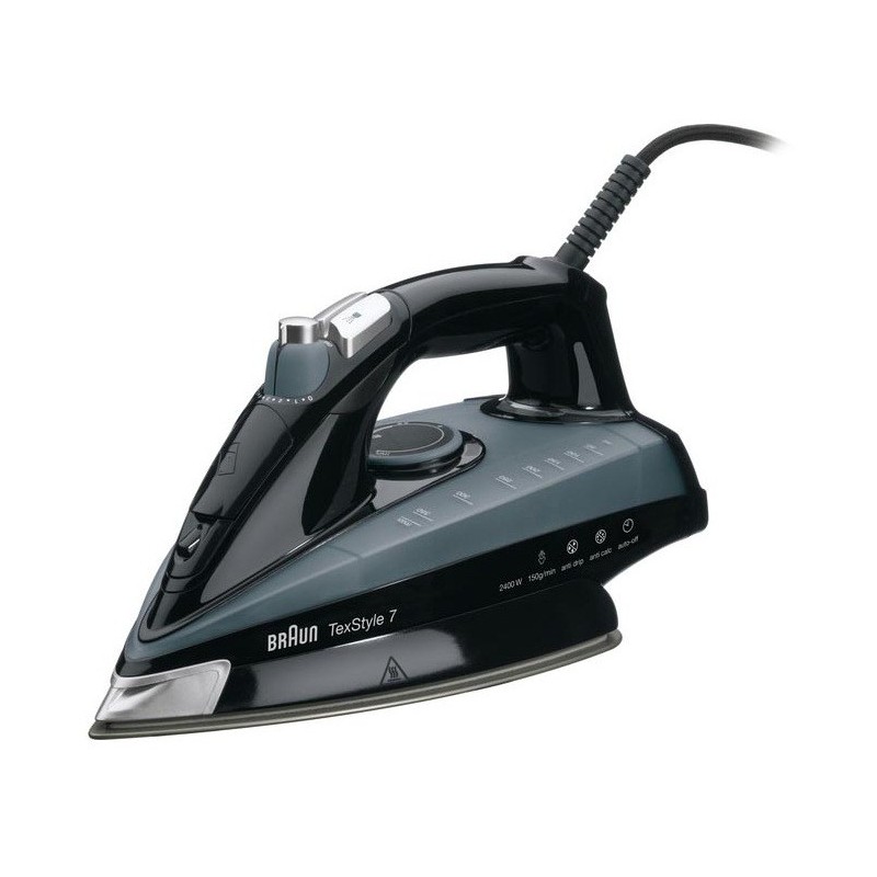 Braun TexStyle 7 TS745A Steam iron Eloxal soleplate 2400 W Black, Grey