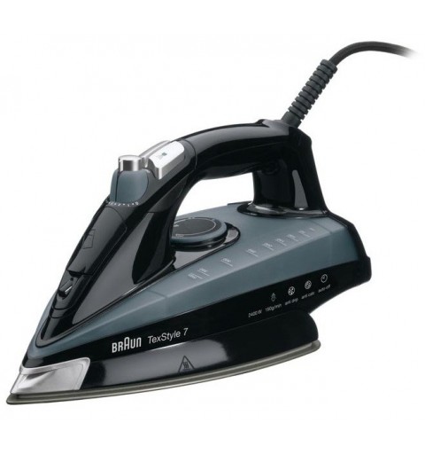 Braun TexStyle 7 TS745A Plancha a vapor Suela de Eloxal 2400 W Negro, Gris