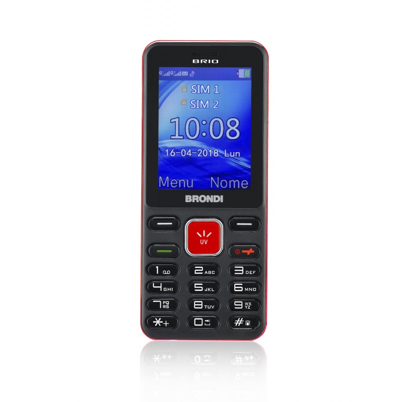 Brondi brio 6,1 cm (2.4 Zoll) 69 g Schwarz, Rot Einsteigertelefon