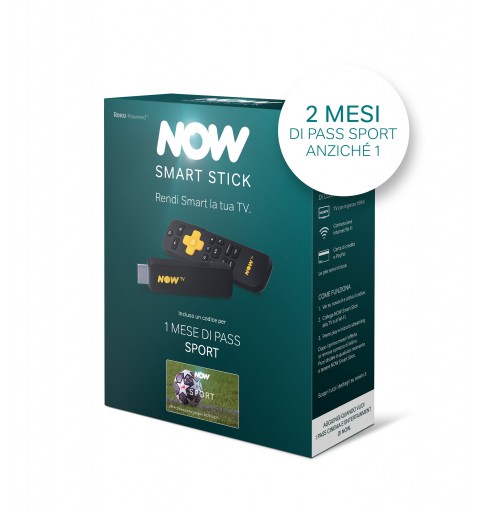 Now TV Smart Stick con i primi 2 mesi inclusi del Pass Sport di NOW