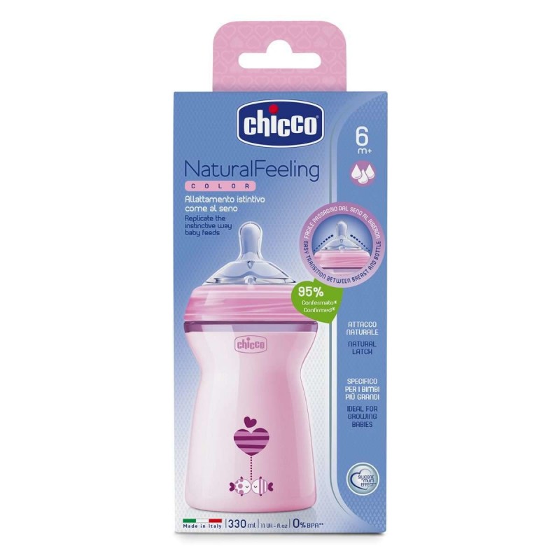 Chicco NaturalFeeling Babyflasche 330 ml Rose