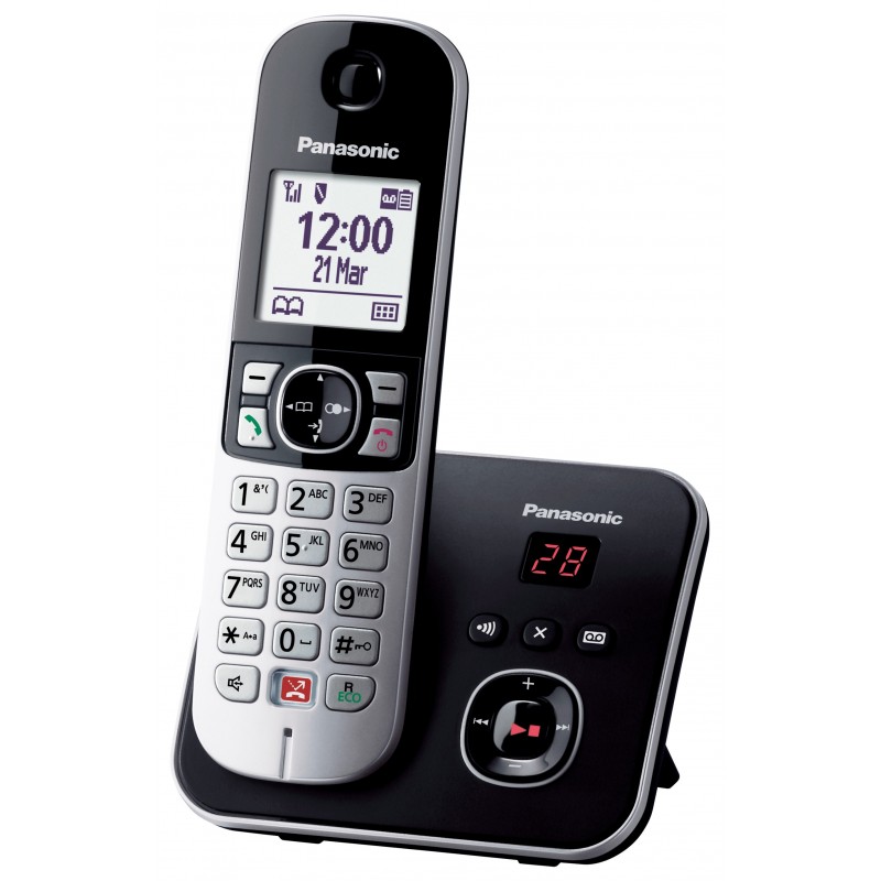 Panasonic KX-TG6861 DECT-Telefon Anrufer-Identifikation Schwarz, Grau