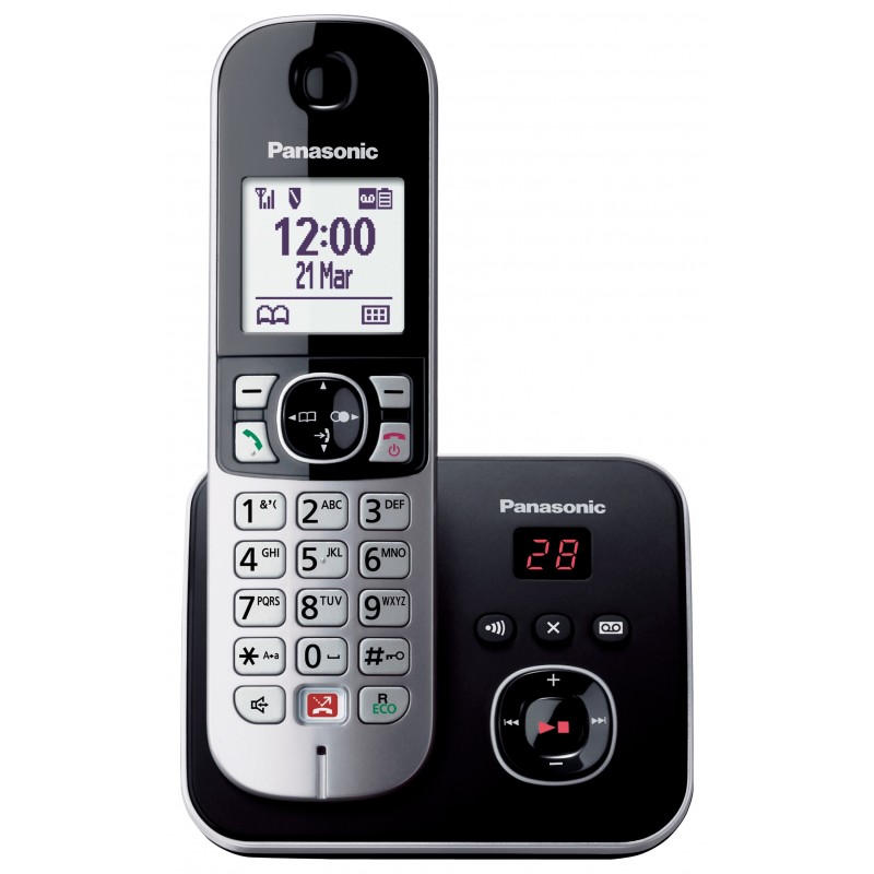 Panasonic KX-TG6861 DECT-Telefon Anrufer-Identifikation Schwarz, Grau