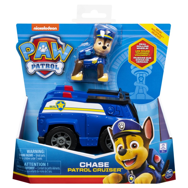 PAW Patrol , Chase’s Patrol Cruiser Vehicle with Collectible Figure, for Kids Aged 3 and Up