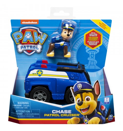 PAW Patrol, Voiture de police de Chase avec figurine à collectionner, pour  les enfants à partir de 3 ans 