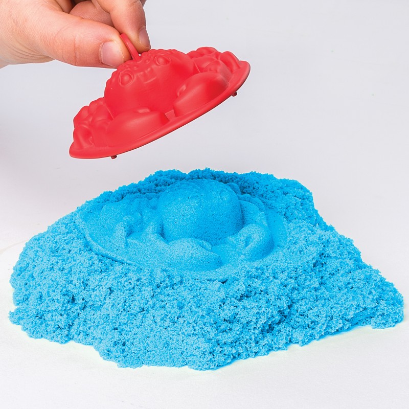 Kinetic Sand -ARENA MÁGICA - SET SANDBOX - Set con Arenero Niños, 454g de arena azul, morada o verde y 4 accesorios - Modelo