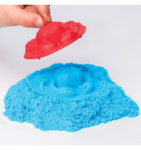 Kinetic Sand -ARENA MÁGICA - SET SANDBOX - Set con Arenero Niños, 454g de arena azul, morada o verde y 4 accesorios - Modelo