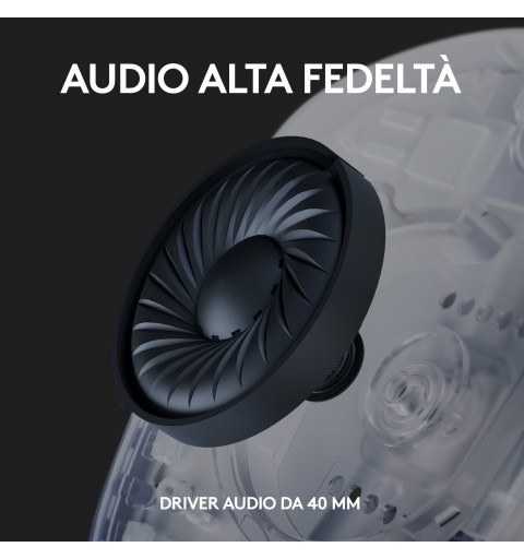 Logitech G Logitech G435 LIGHTSPEED Cuffie Gaming Wireless Bluetooth - Cuffie Over Ear Leggere, Microfoni Integrati, Batteria