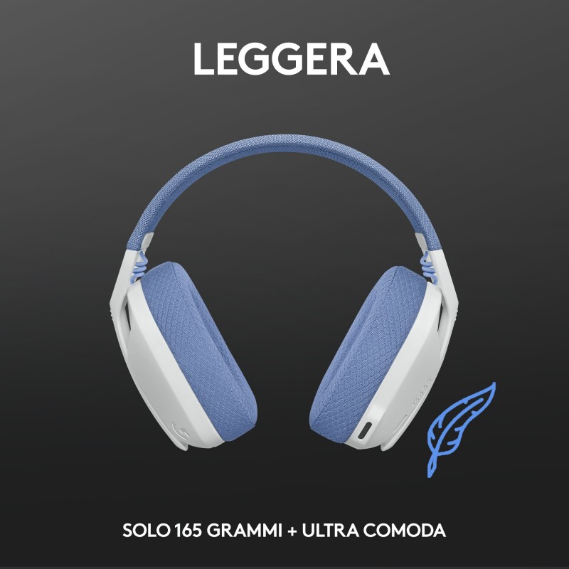 Logitech G Logitech G435 LIGHTSPEED Cuffie Gaming Wireless Bluetooth -  Cuffie Over Ear Leggere, Microfoni Integrati, Batteria
