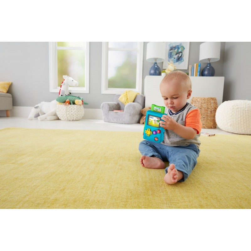 Fisher-Price Ridi & Impara Baby Console Gioca e Vai, Giocattolo educatico con musica, suoni e frasi, per bambini 6+mesi