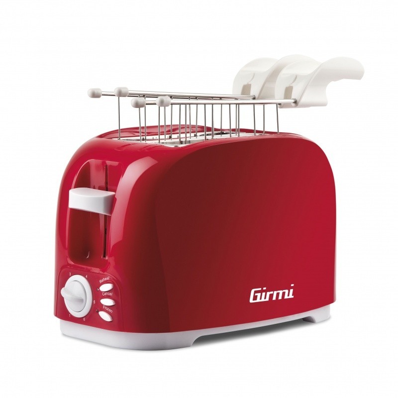 Girmi TP1102 tostadora 2 rebanada(s) 800 W Rojo, Blanco