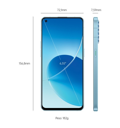 OPPO Reno 6 16,3 cm (6.43 Zoll) Dual-SIM ColorOS 11.3 5G USB Typ-C 8 GB 128 GB 4300 mAh Blau