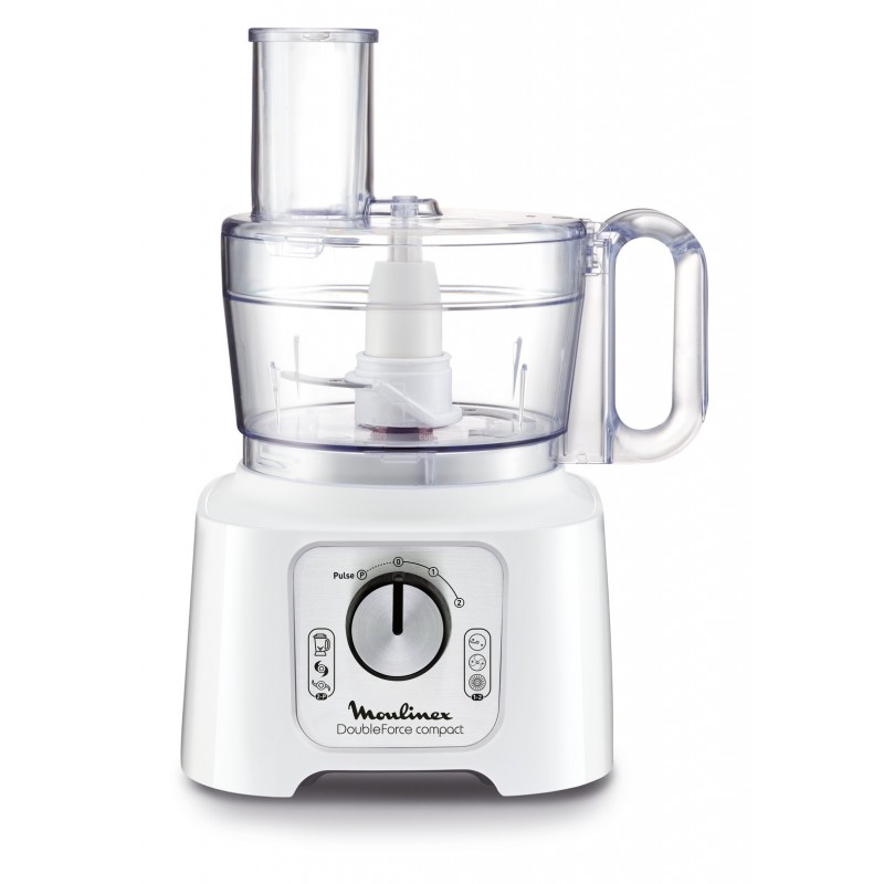 Moulinex Doubleforce compact food processor 800 W 2.2 L White, Silver, Grey