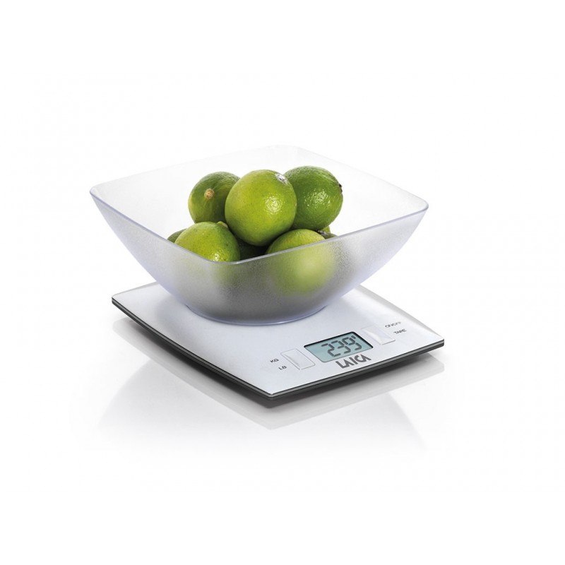 Laica KS1313 escabeaux de cuisine Transparent, Blanc Comptoir Rectangle Balance de ménage électronique