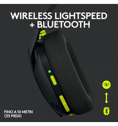 Logitech G G435 LIGHTSPEED Wireless Gaming Headset Auriculares Inalámbrico Diadema Juego Bluetooth Negro