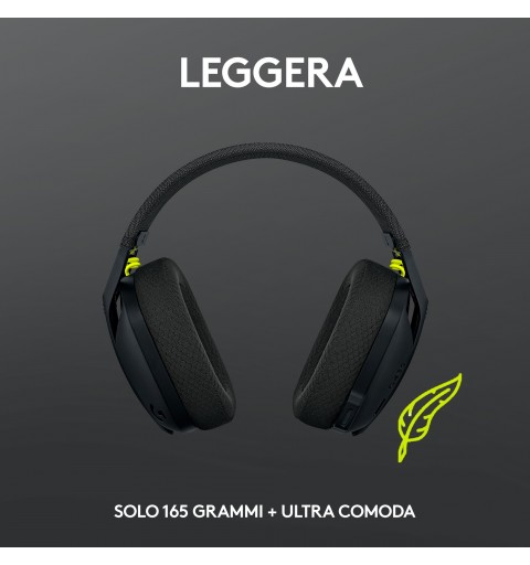 Logitech G Logitech G435 LIGHTSPEED Cuffie Gaming Wireless Bluetooth - Cuffie Over Ear Leggere, Microfoni Integrati, Batteria