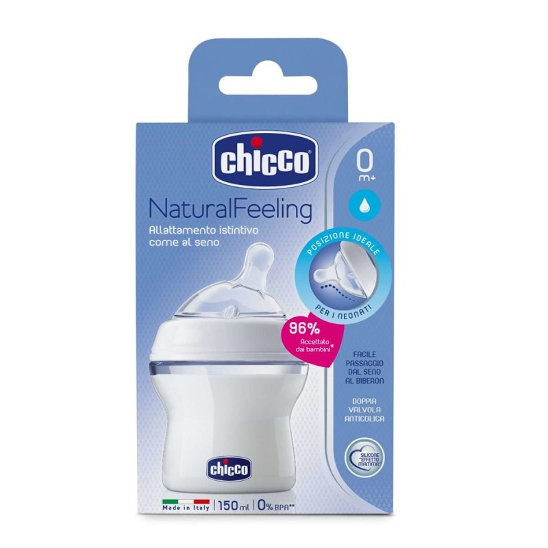 Chicco NaturalFeeling biberon 150 ml Plastique Blanc