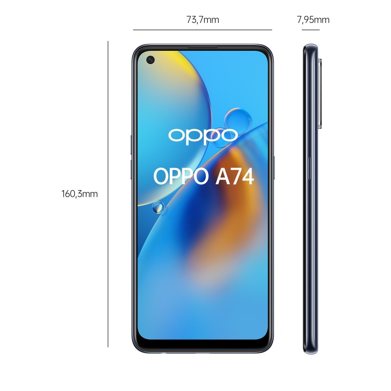 OPPO A74 16,3 cm (6.43") Double SIM ColorOS 11.1 4G USB Type-C 6 Go 128 Go 5000 mAh Noir