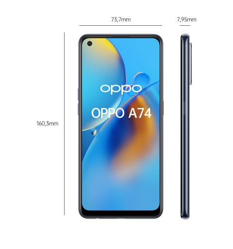 OPPO A74 16,3 cm (6.43") Double SIM ColorOS 11.1 4G USB Type-C 6 Go 128 Go 5000 mAh Noir