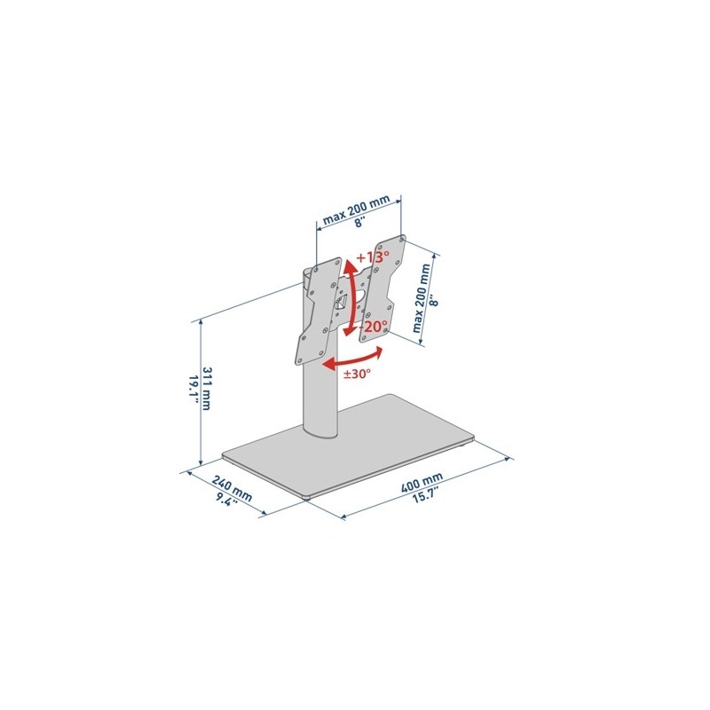 Meliconi Stand 200 101,6 cm (40 Zoll) Schwarz