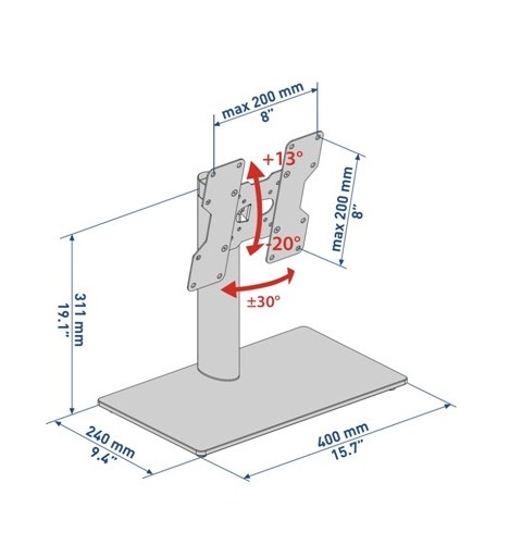 Meliconi Stand 200 101,6 cm (40 Zoll) Schwarz