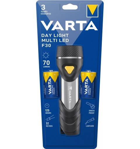 Varta Day Light Multi LED F30 Black, Silver, Yellow Hand flashlight