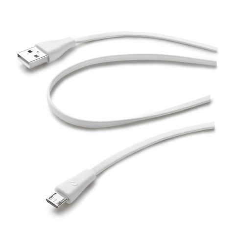 Cellularline USBDATACMICROUSBW câble USB 1 m USB 2.0 USB A Micro-USB B Blanc