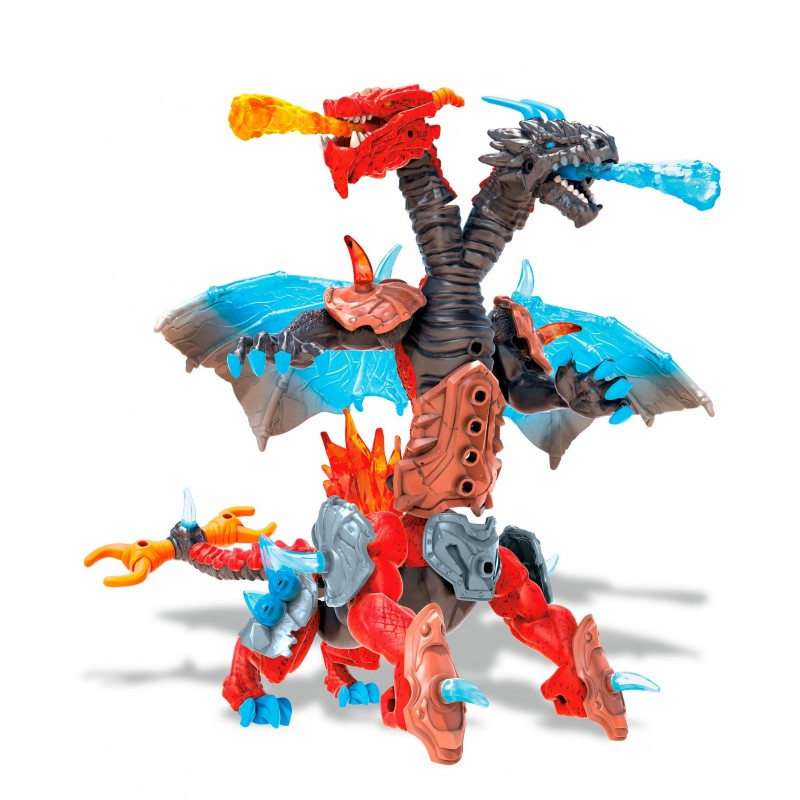 Mega Construx Breakout Beasts 2-In-1 Fusion Beast, Uovo con Due Creature Mostruose e Slime, Giocattolo per Bambini 5 + anni,