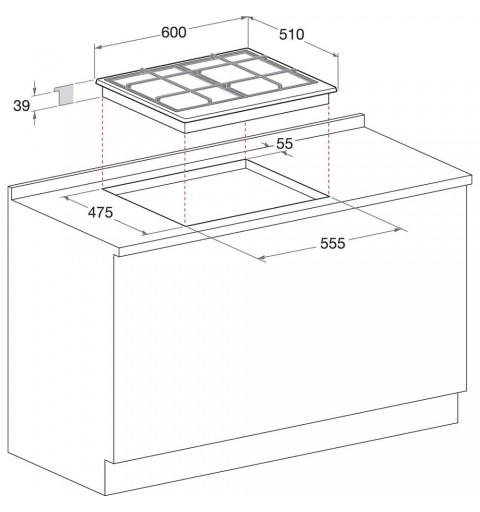 Hotpoint PCN 641 T IX HAR Kochfeld Edelstahl Integriert 60 cm Gaskochfeld 4 Zone(n)