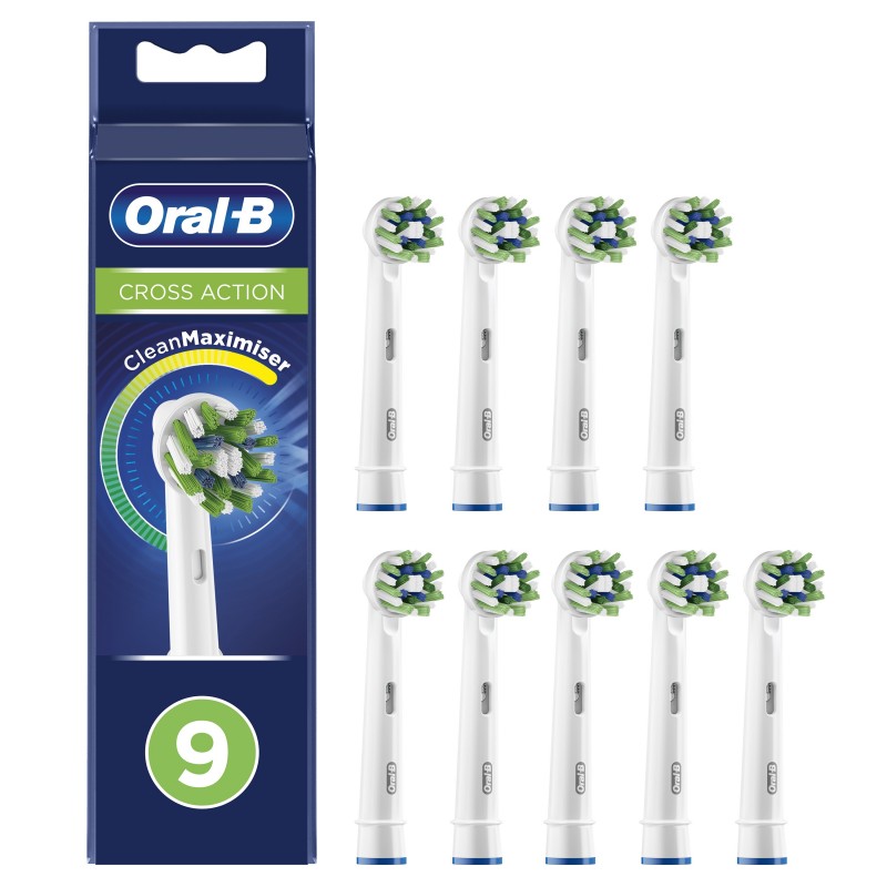 Oral-B CrossAction 80339536 toothbrush head 9 pc(s) White