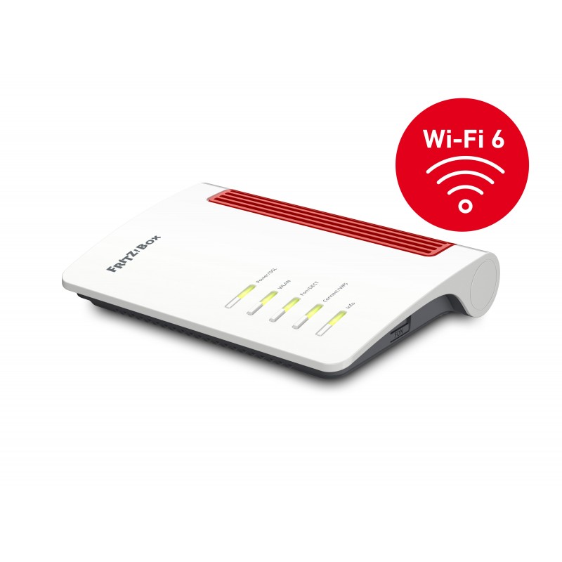 AVM FRITZ!Box 7530 AX WLAN-Router Gigabit Ethernet Dual-Band (2,4 GHz 5 GHz) 5G Rot, Weiß