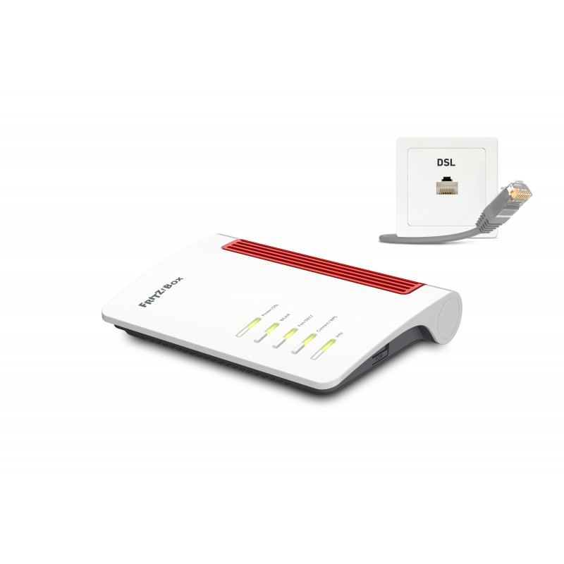 AVM FRITZ!Box 7530 AX router wireless Gigabit Ethernet Dual-band (2.4 GHz 5 GHz) 5G Rosso, Bianco