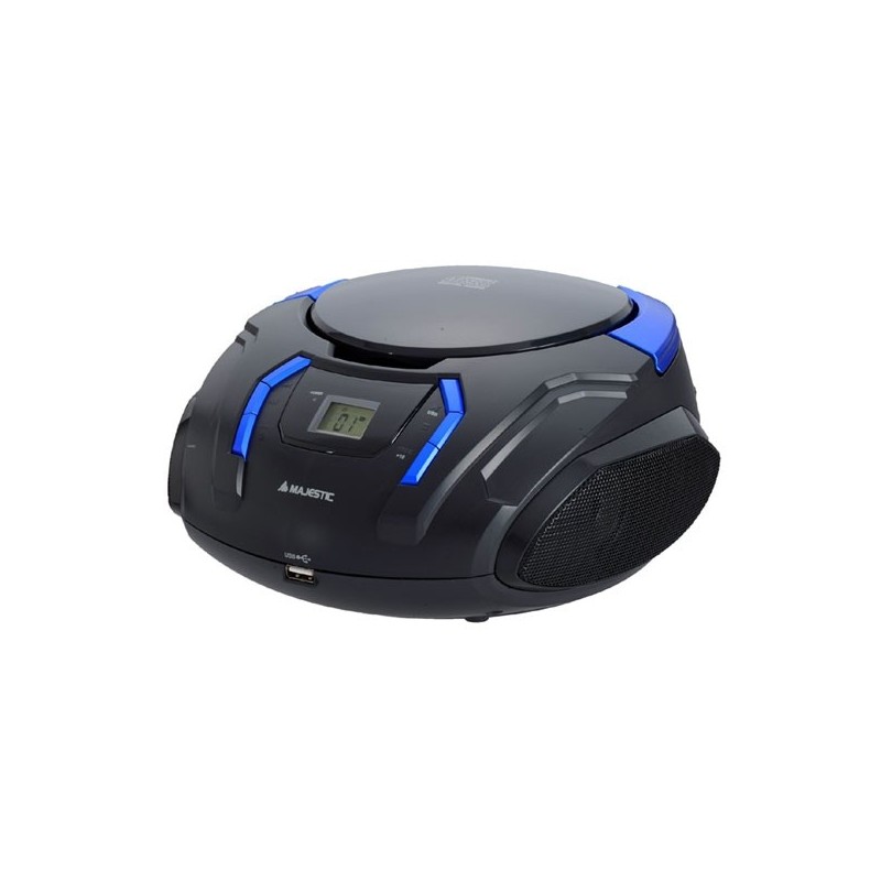 New Majestic AH-225R Persönlicher CD-Player Schwarz, Blau