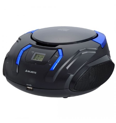 New Majestic AH-225R Reproductor de CD portátil Negro, Azul