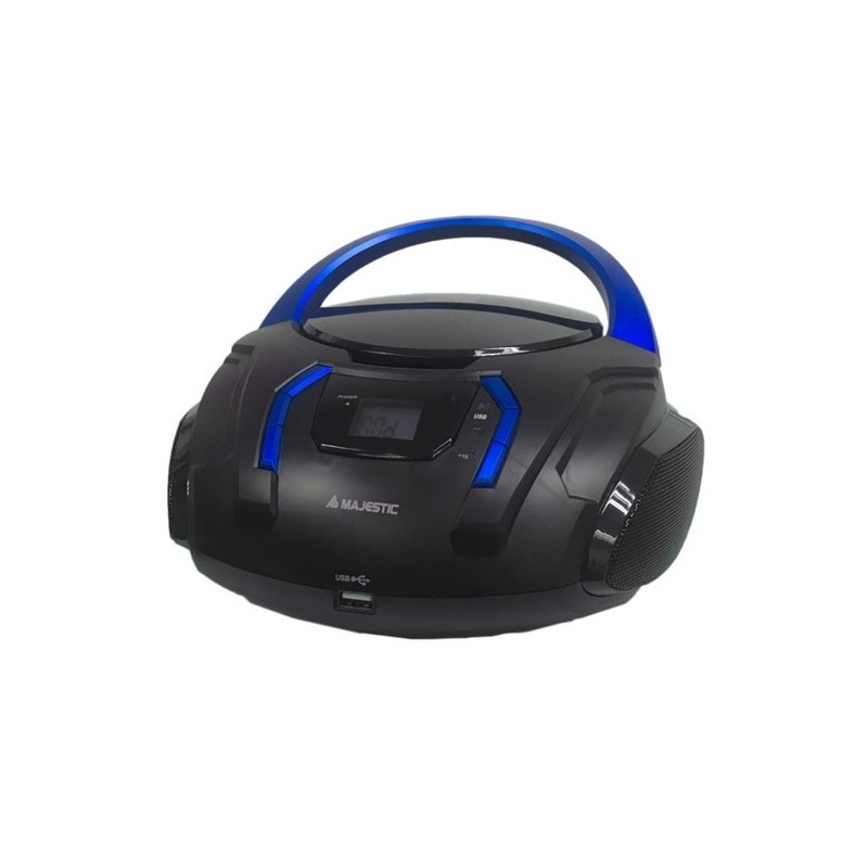 New Majestic AH-225R Persönlicher CD-Player Schwarz, Blau