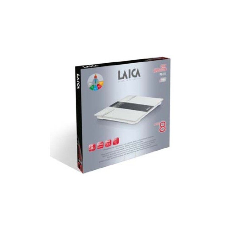 Laica PS5000 báscula de baño Plaza Gris, Blanco Báscula personal electrónica