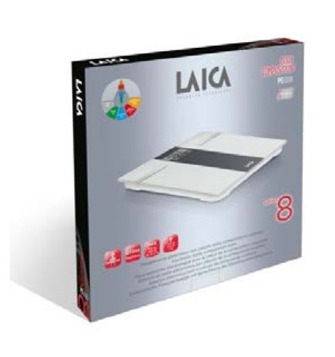 Laica PS5000 personal scale Square Grey, White Electronic personal scale