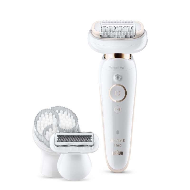 Braun Silk-épil 9 Flex 9-030 - Epilatore Elettrico Donna Bianco Oro Con Testina Flessibile Per Un’Epilazione Più Semplice